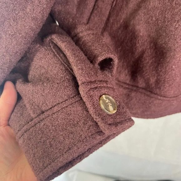 JOIE Wool Blend Button‎ Front Boxy Dark Purple Cardigan Jacket Women's Size XL - Picture 5 of 8